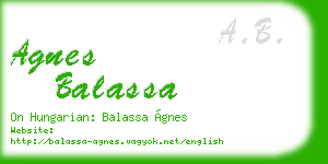 agnes balassa business card