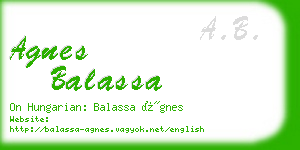 agnes balassa business card